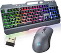 Wireless Keyboard and Mouse Set with Backlit Gaming Keyboard X431