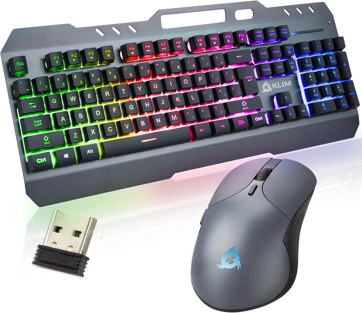 Wireless Keyboard and Mouse Set with Backlit Gaming Keyboard X431