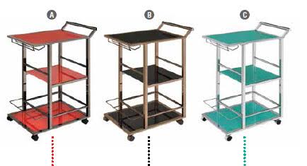 Red Serving Cart X719