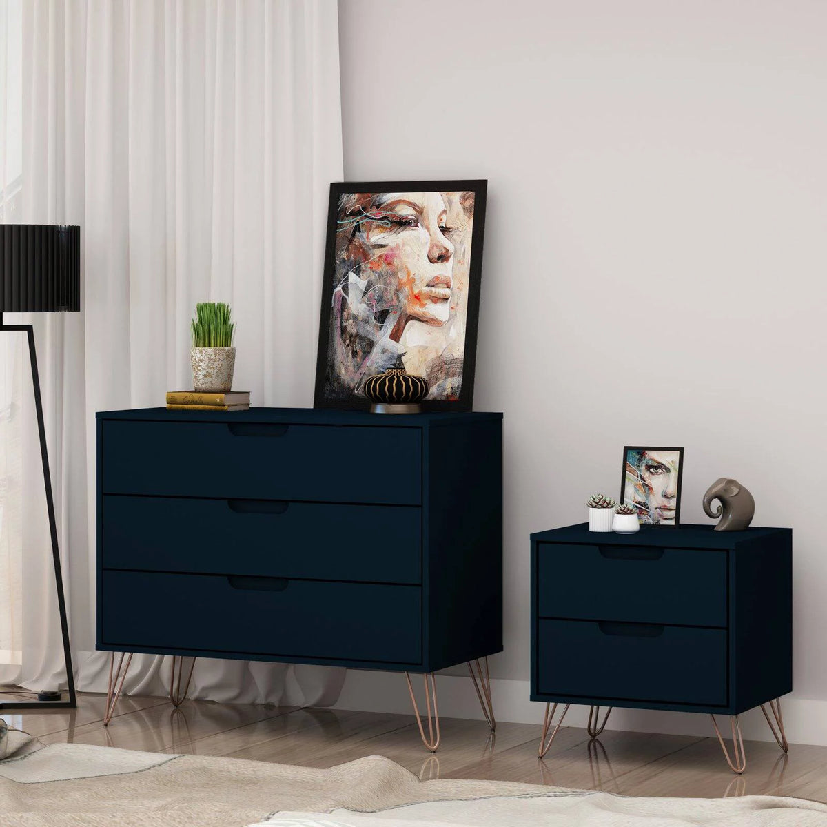 Set of 2 Dresser and Nightstand with Drawers S82983