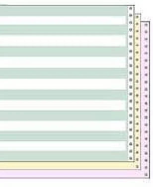 Green Bar Carbon Interleaf Continuous Computer Paper I90340