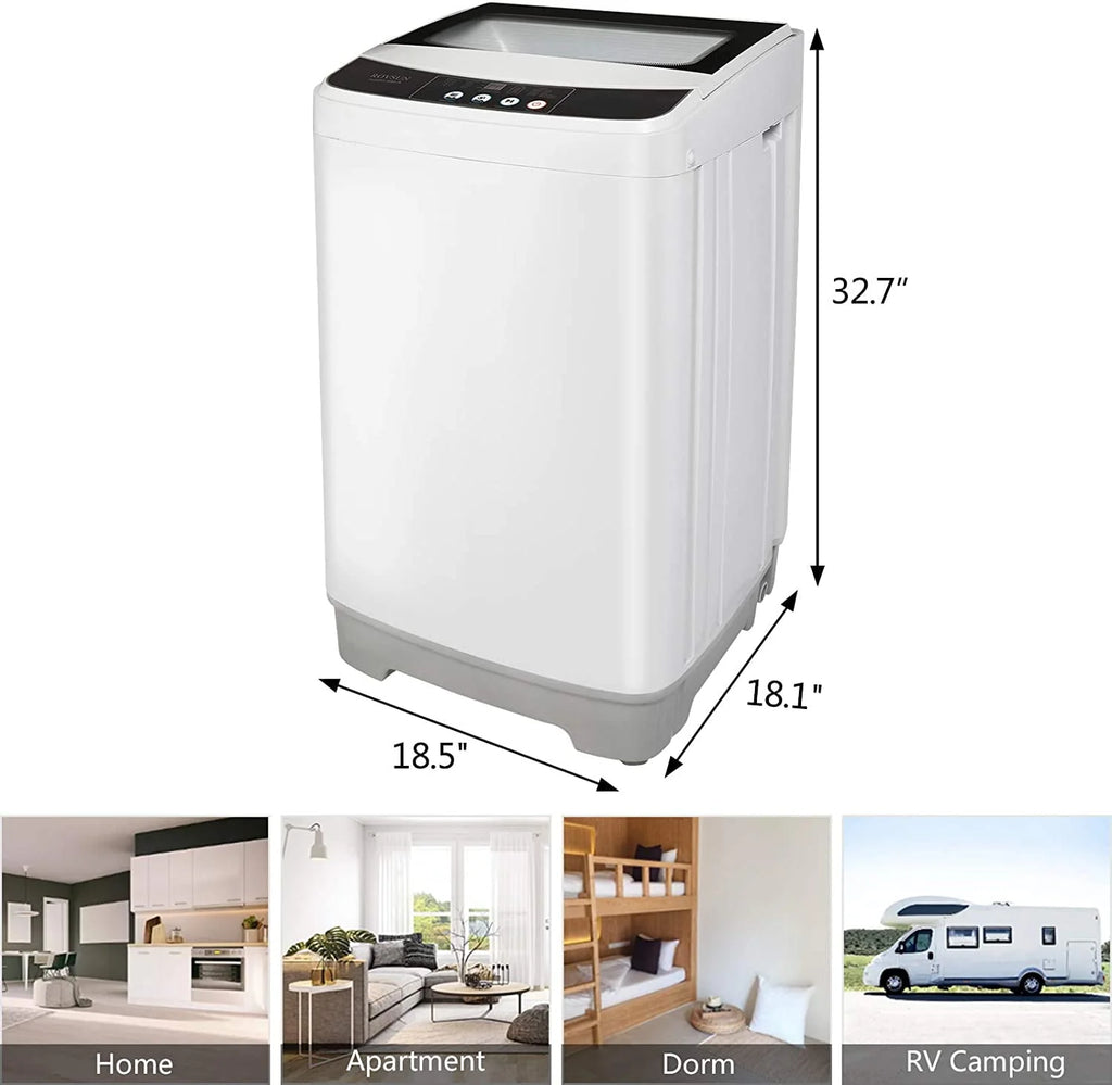 13lbs 1.32cu.ft Compact Automatic Washing Machine with Drain Pump N395