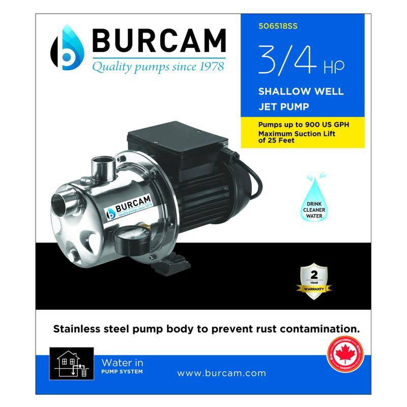 3/4 HP Stainless Steel Shallow Well Jet Pump A320255