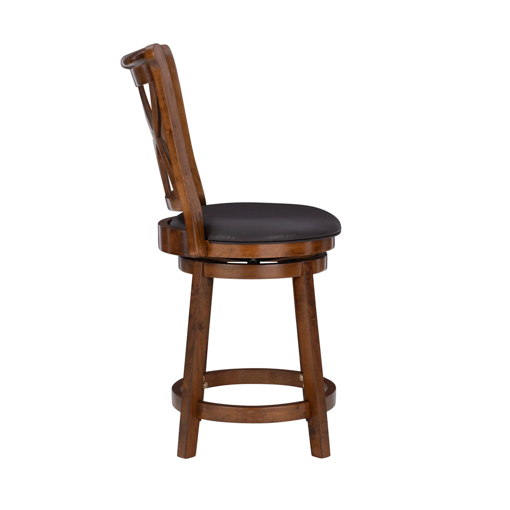 Rustic Oak Swivel Counter Stool H6267