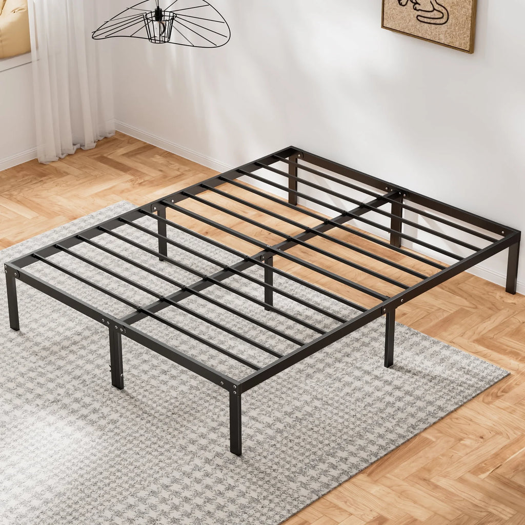 Queen Size Black Metal Platform Bed Frame U653