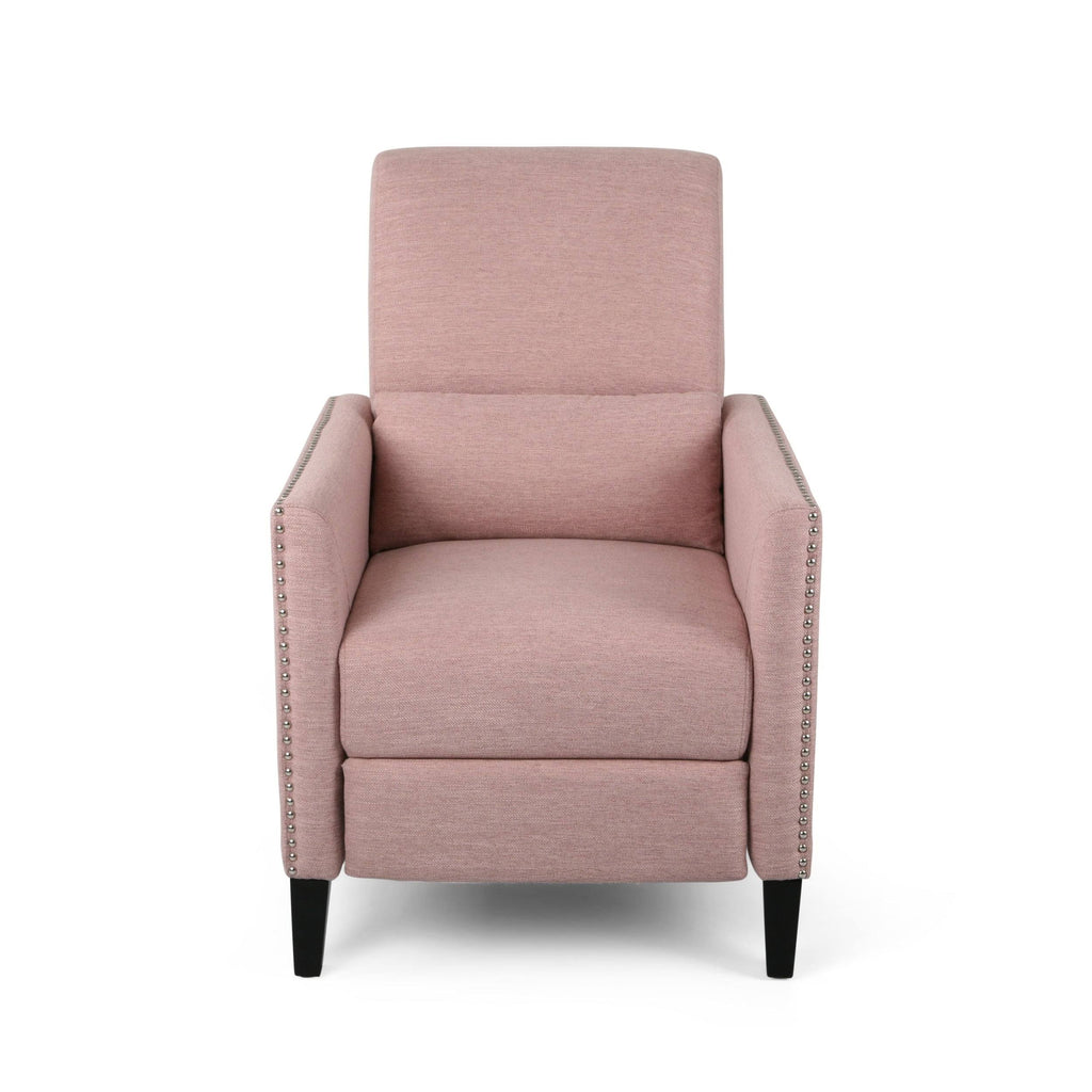 Light Blush Fabric Push Back Recliner U726
