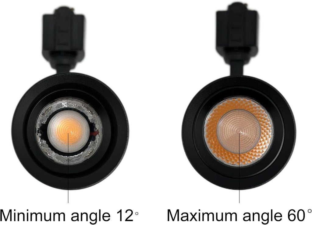 20W Zoom Dimmable LED Track Light Head Black 4000k N91065