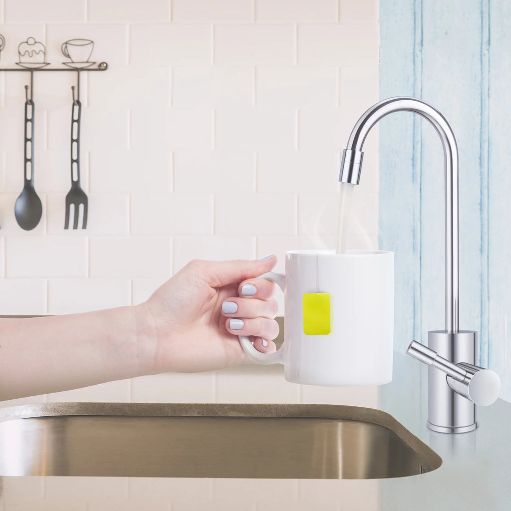 Digital Hot Water Dispenser 1300W with Brushed Nickel 2 Handle Faucet J69989