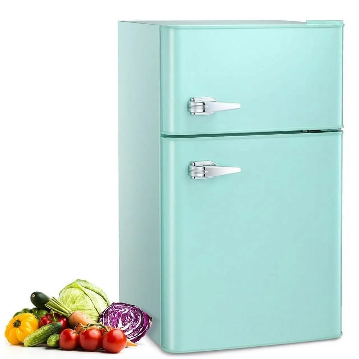 Mini Refrigerator 3.2Cu.Ft Compact Fridge 2-Double Doors with a Freezer I20151