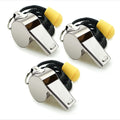 3 Pack Stainless Steel Sports Whistles with Lanyard M4586