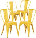 Yellow Metal Stackable Dining Chair (Set of 4) L978