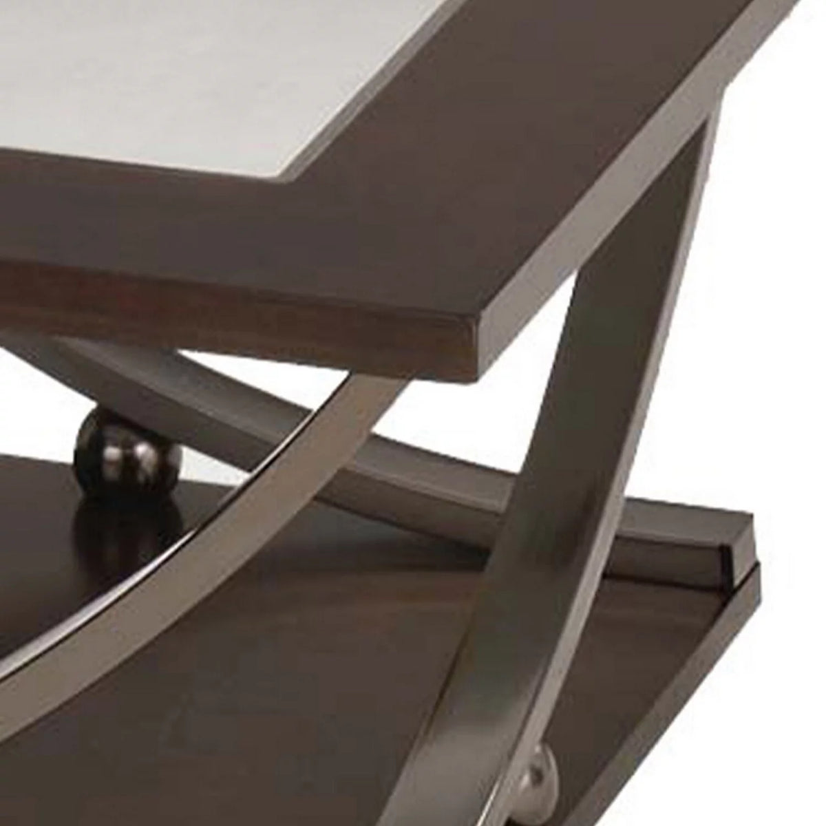 Brown and Black Wood Coffee Table with Castors G17784