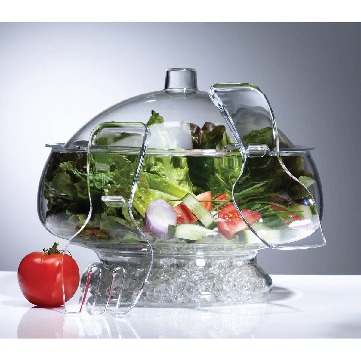Acrylic Salad Bowl with Dome Lid W519991