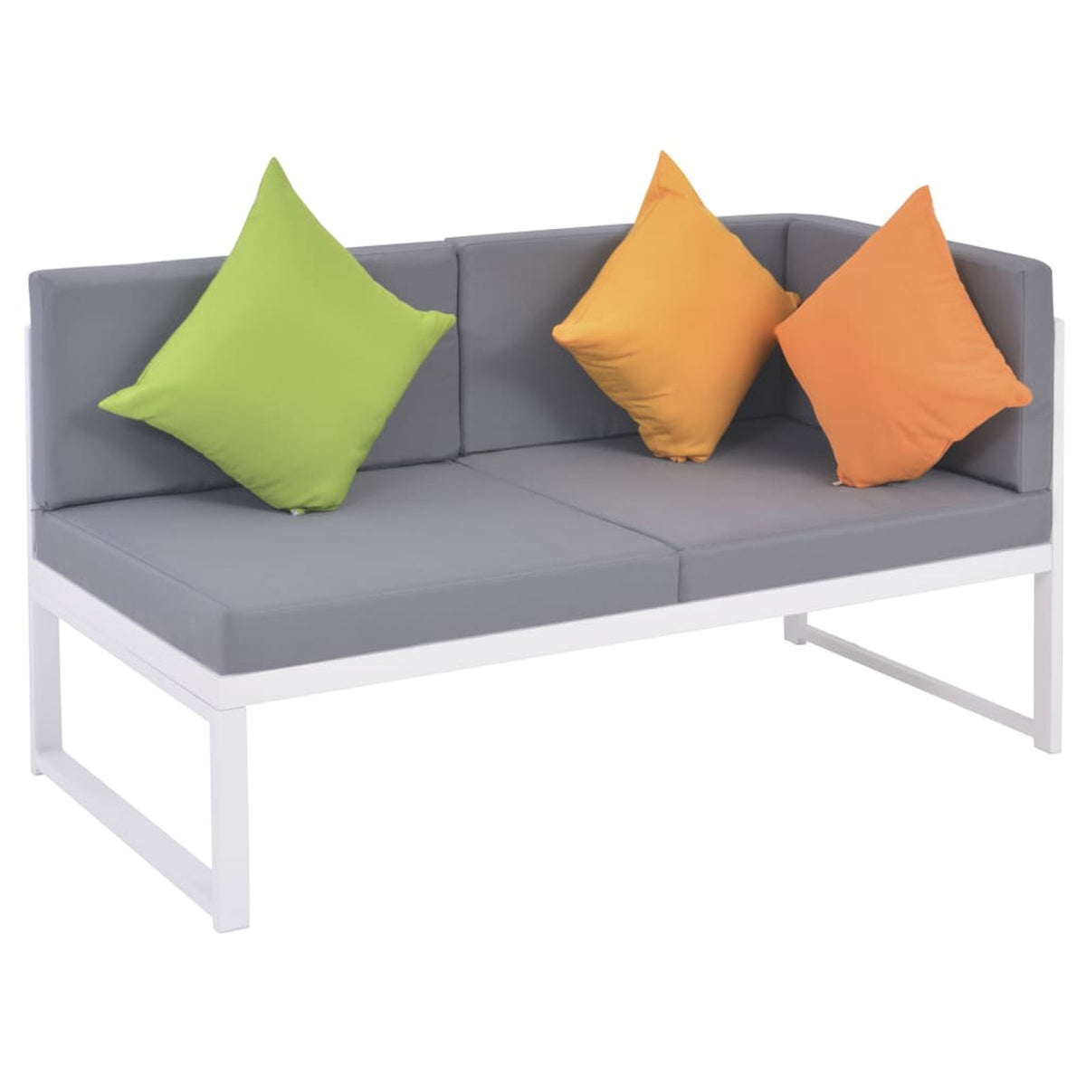 4 Piece Outdoor Conversation Sectional Sofa Set with Coffee Table Aluminum Frame Patio Lounge Set N27835