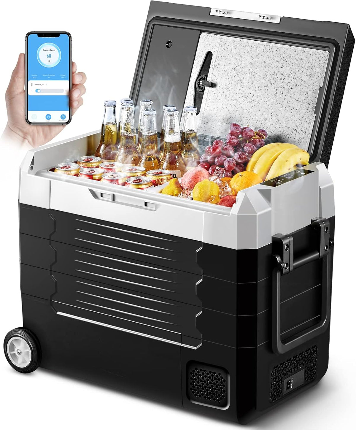 Portable Car Refrigerator 12 Volt 59 Quart Dual Zone Compressor Cooler C94001