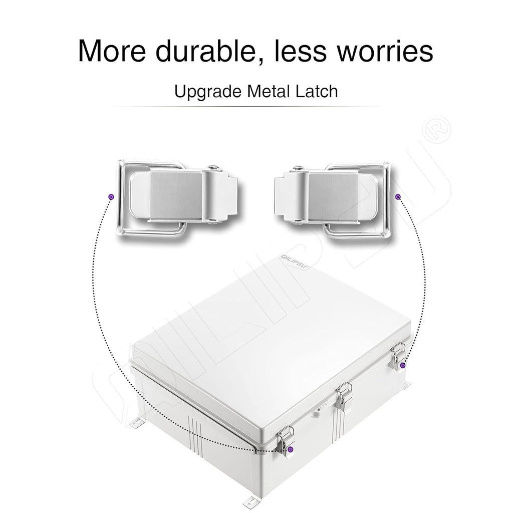 Junction Box with Mounting Plate, IP67 Waterproof ABS Plastic Grey G113
