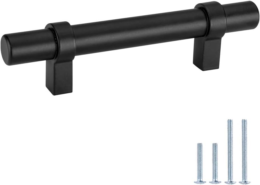 Black 3in Hole Center Solid Cabinet Pulls 10 Pack C837941
