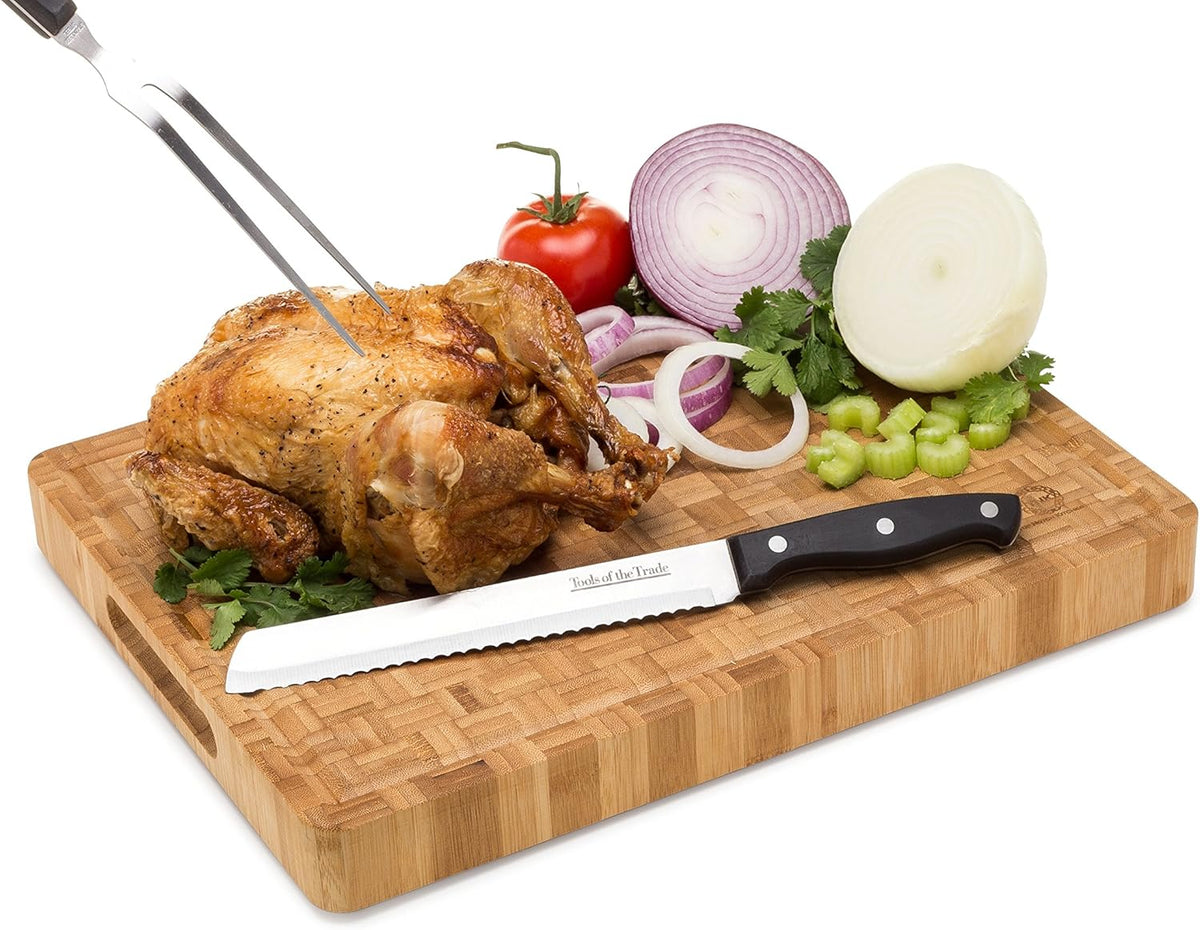 End Grain Bamboo Cutting Board, Extra Large, Pack of 2 R84118