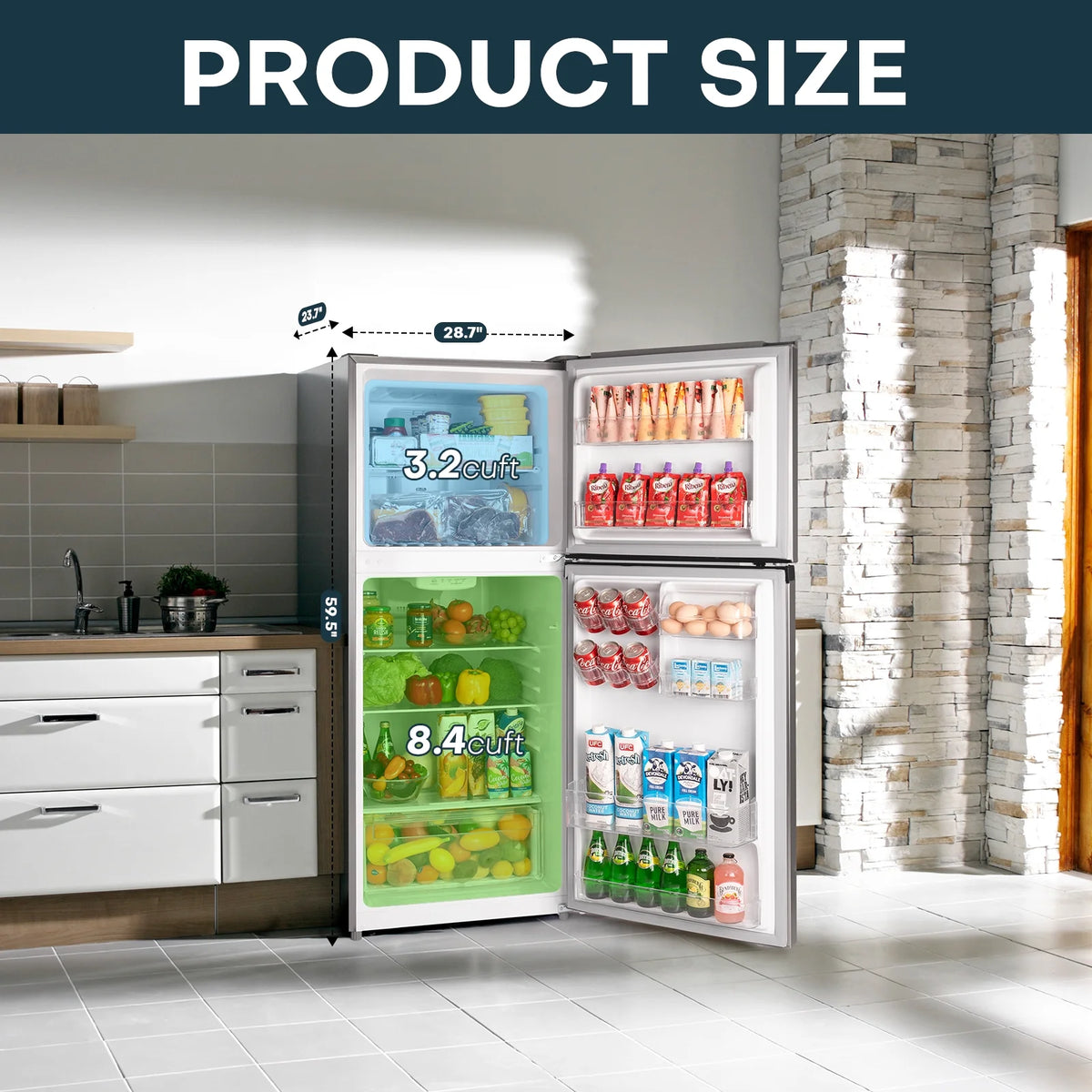 11.6 Cu.Ft. Double Door Fridge with Top Freezer X421