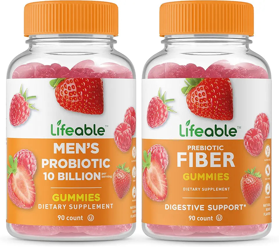 Men's Probiotic 10 Billion + Prebiotic Fiber 5g Gummies W314876