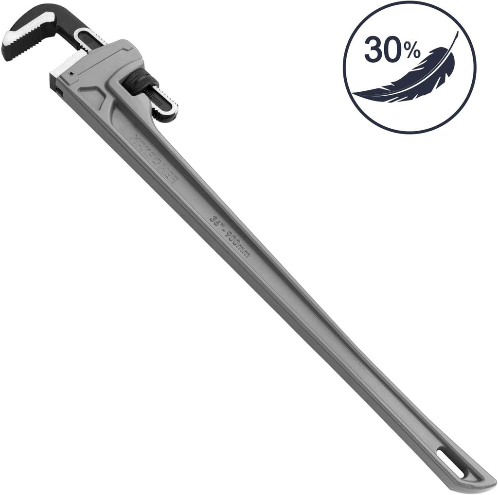 Aluminum Pipe Wrench 36-Inch Heavy Duty Straight Pipe Wrench Pack of 2 K223