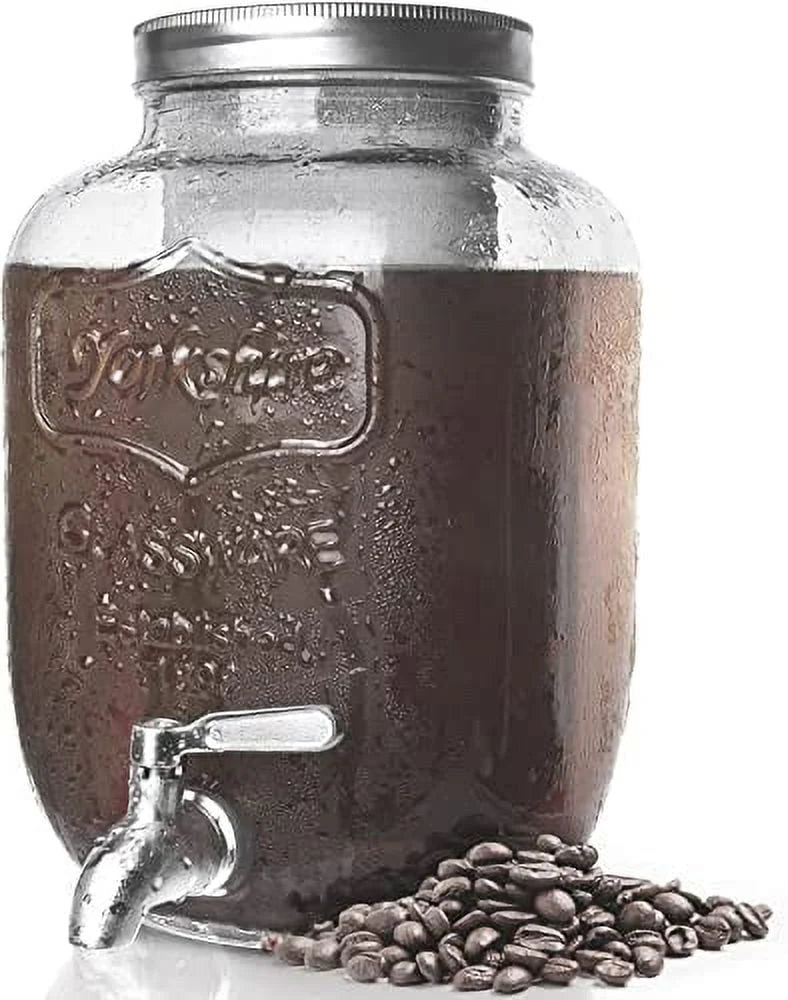 1 Gallon Cold Brew Coffee Maker with Glass Carafe and Stainless Steel Filter X148374