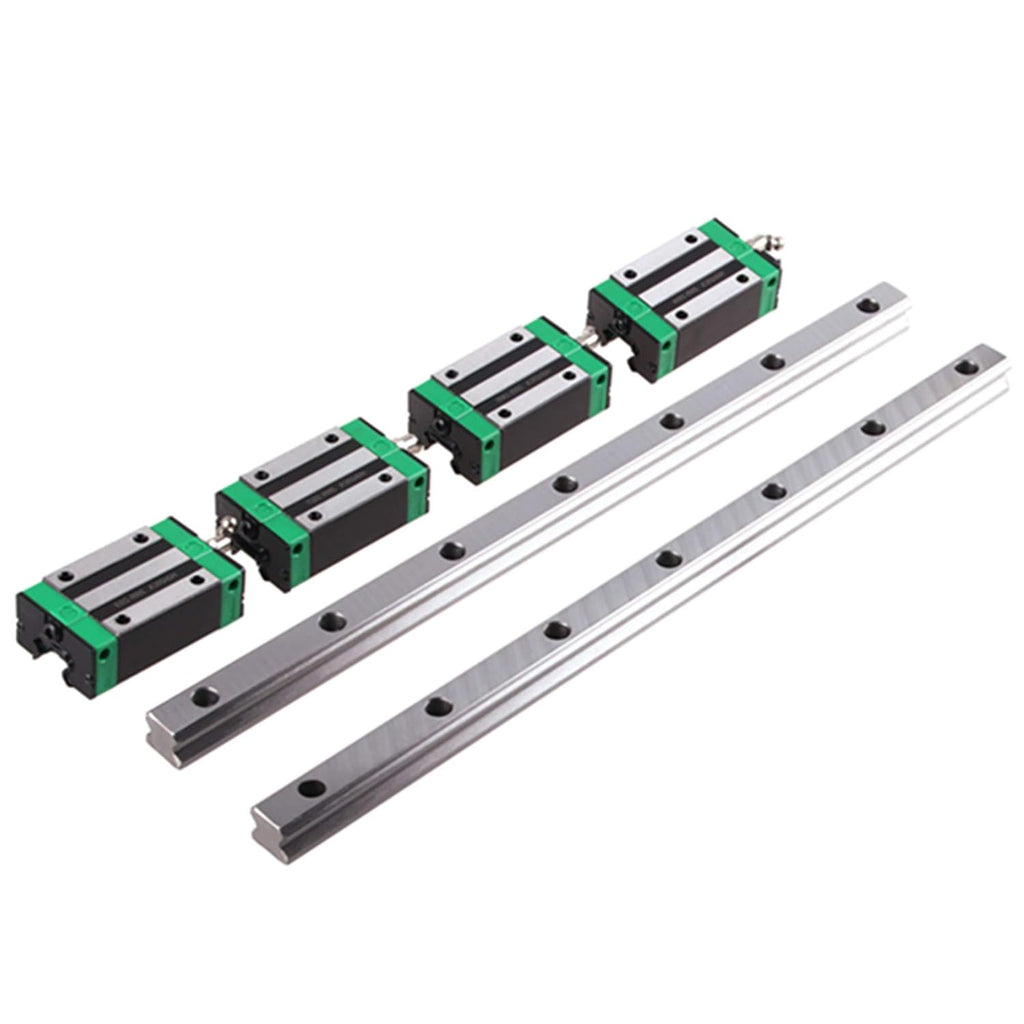 Linear Rail 2X HGR20-1000mm Slide Guideway + 4X HGH20CA Bearing Block Carriage for DIY CNC Y26068