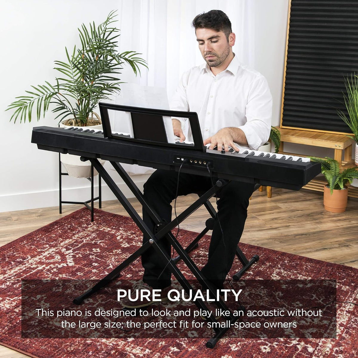 88-Key Full Size Digital Piano Keyboard Set with Semi-Weighted Keys, Stand, Sustain Pedal, Built-In Speakers, Power Supply D52517