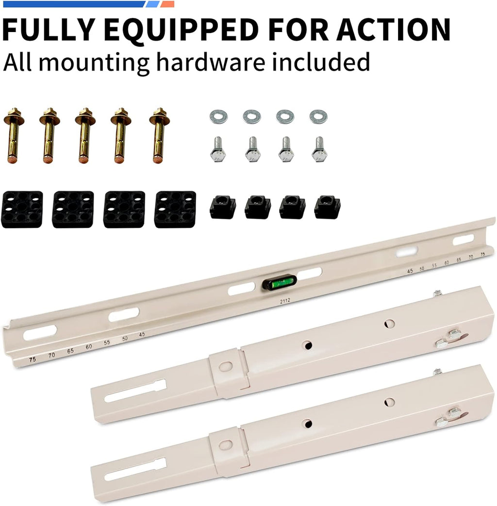 Mini Split Wall Mounting Bracket with Level, Measurement on Top Rail, Pack of 2 N9678