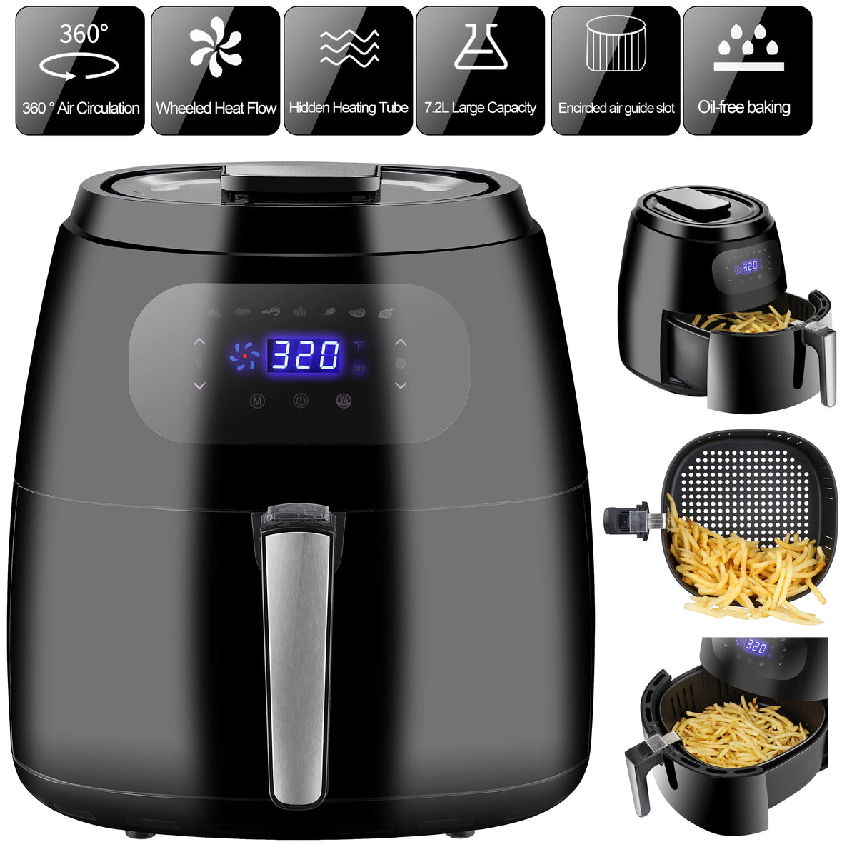 1700W Digital Multi-Functional Air Fryer 7.6 Qt U1668