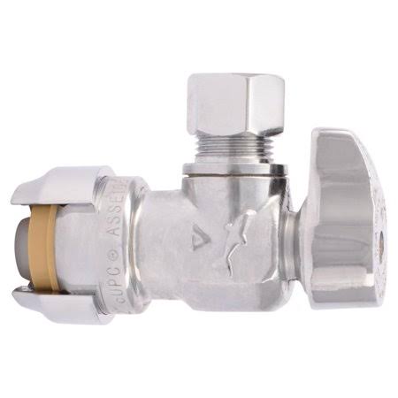 4 Pack 1/2 in. Push-to-Connect x 3/8 in. O.D. Quarter-Turn Angle Stop Valve P1821