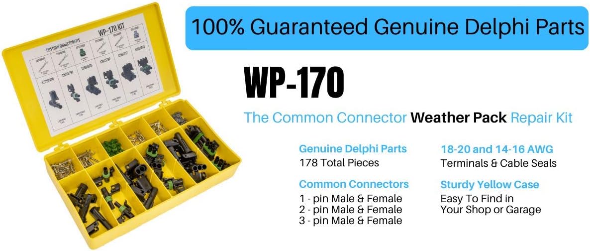 178 Piece Sealed Weatherproof Automotive Electrical Connector Kit U89671