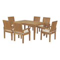 White Wood Dining Chair and Table Set F867272