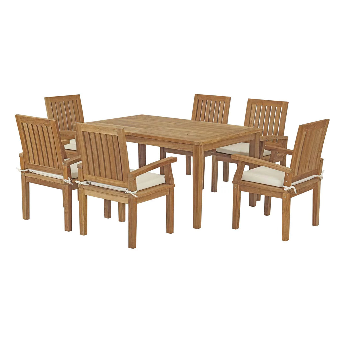 White Wood Dining Chair and Table Set F867272