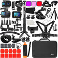 Battery Cover Door Waterproof Housing Silicone Case Glass Screen Protector Grip Pole Bundle for Gopro Hero 10 9 Black M98157