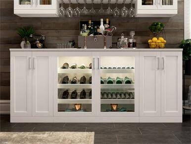 White 2-Door Home Bar Cabinet K9930