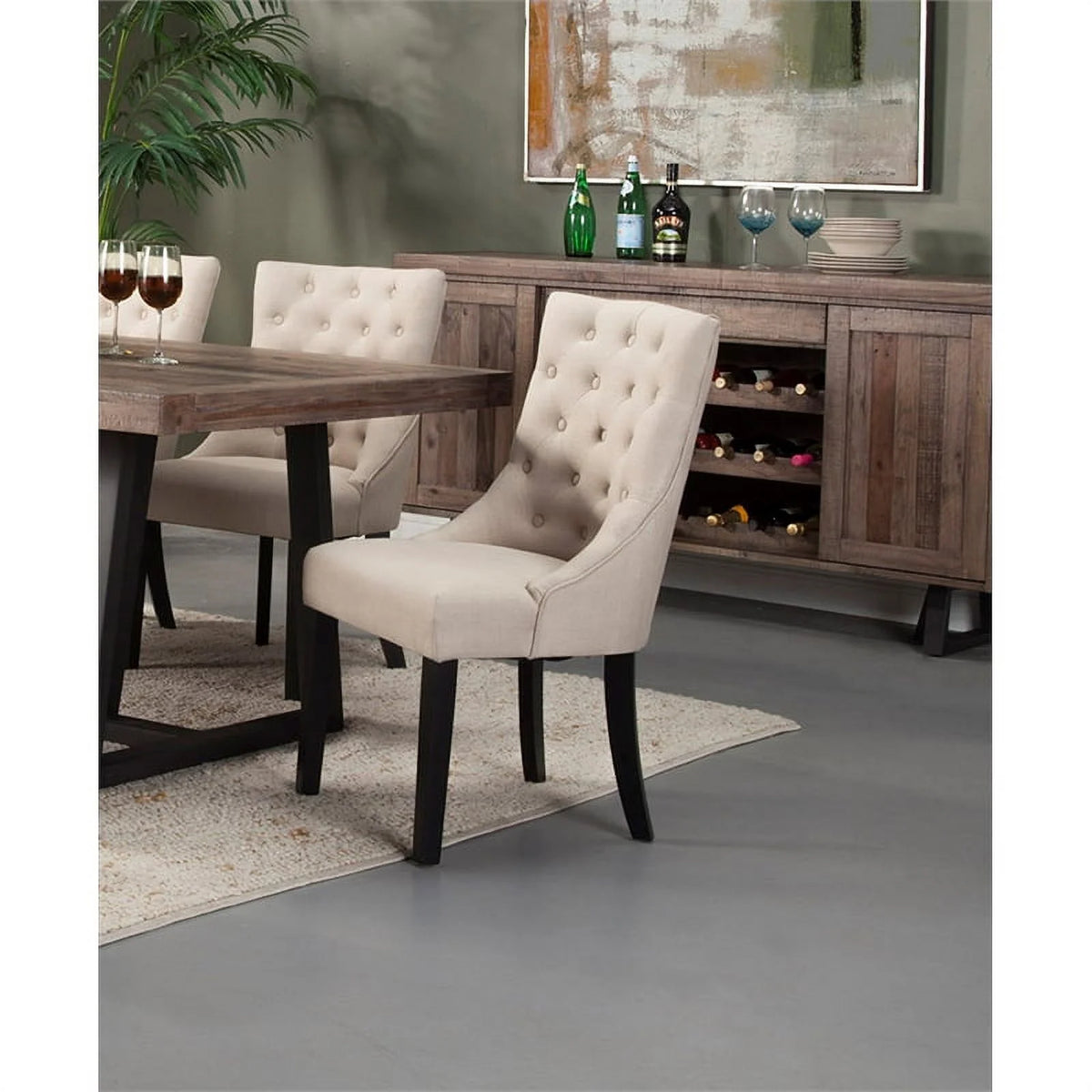 4 Piece Dining Table Side Chairs Sideboard Set S462