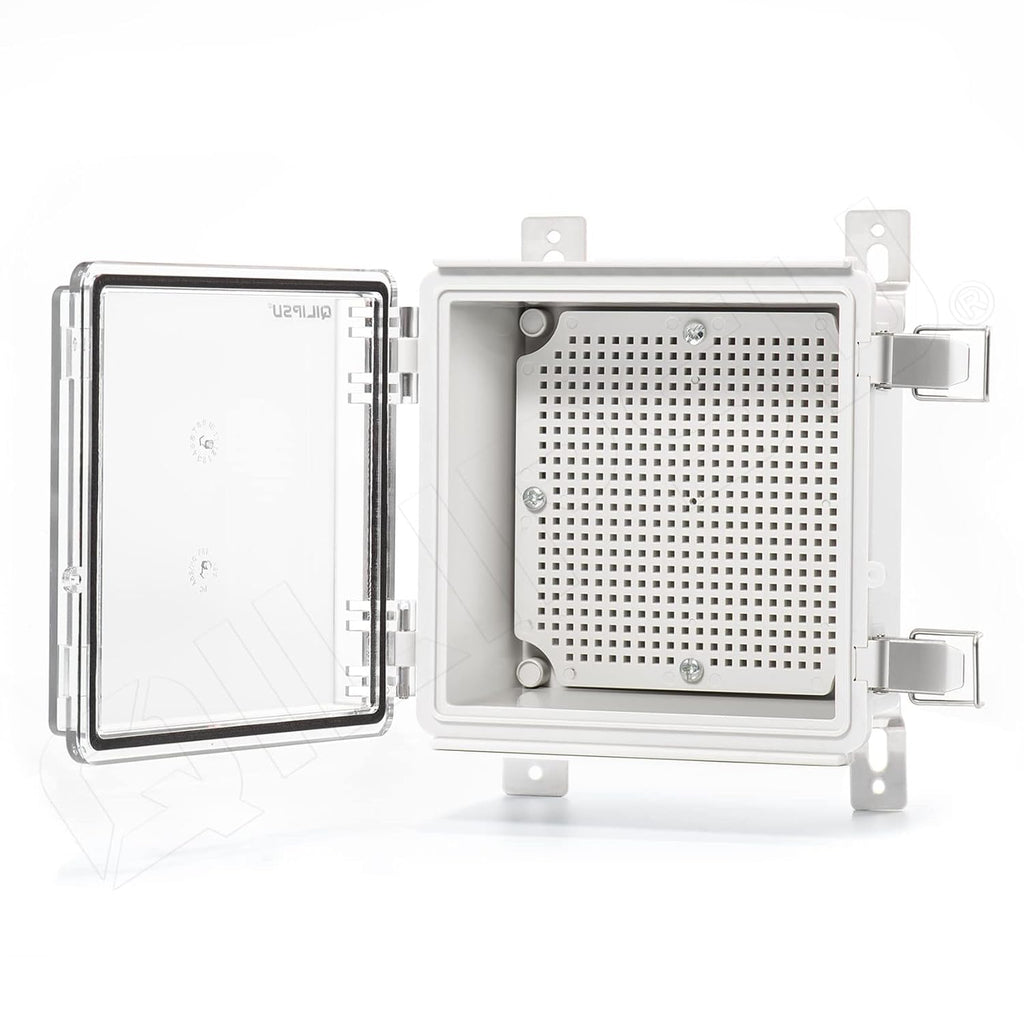 Junction Box with Mounting Plate, IP67 Waterproof ABS Plastic Grey G113