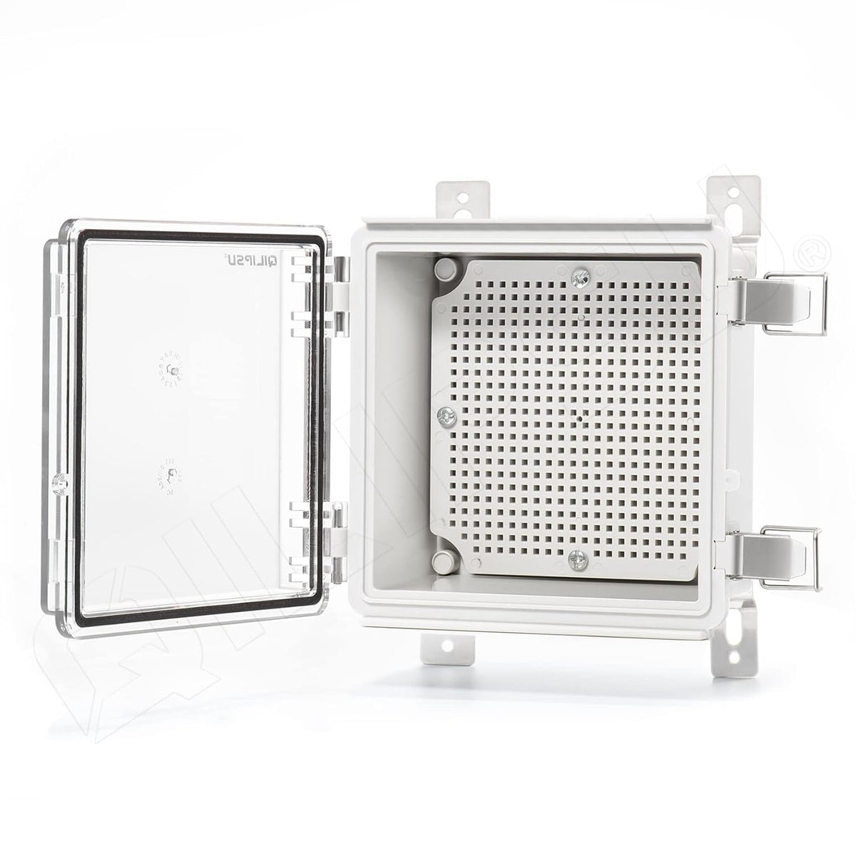 Junction Box with Mounting Plate, IP67 Waterproof ABS Plastic Grey G113