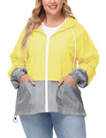 Plus Size Waterproof Hooded Rain Jacket U11304