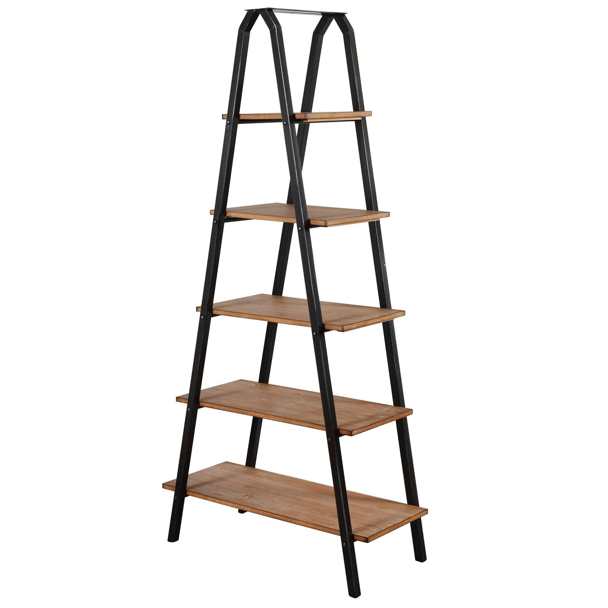 Driftwood Grey Ladder Bookcase A125