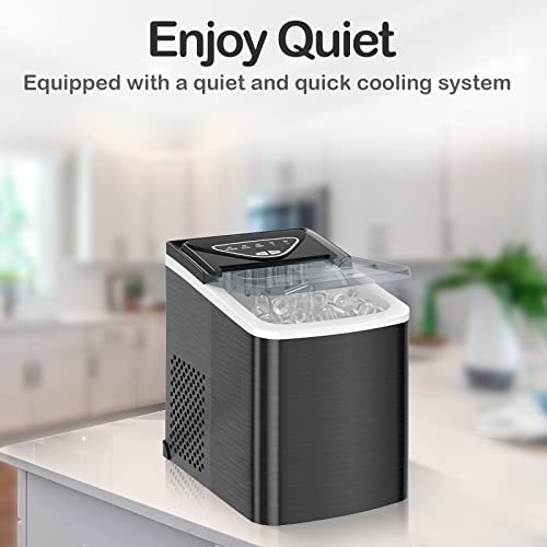 Black Countertop Ice Maker with Scoop and Basket Q952