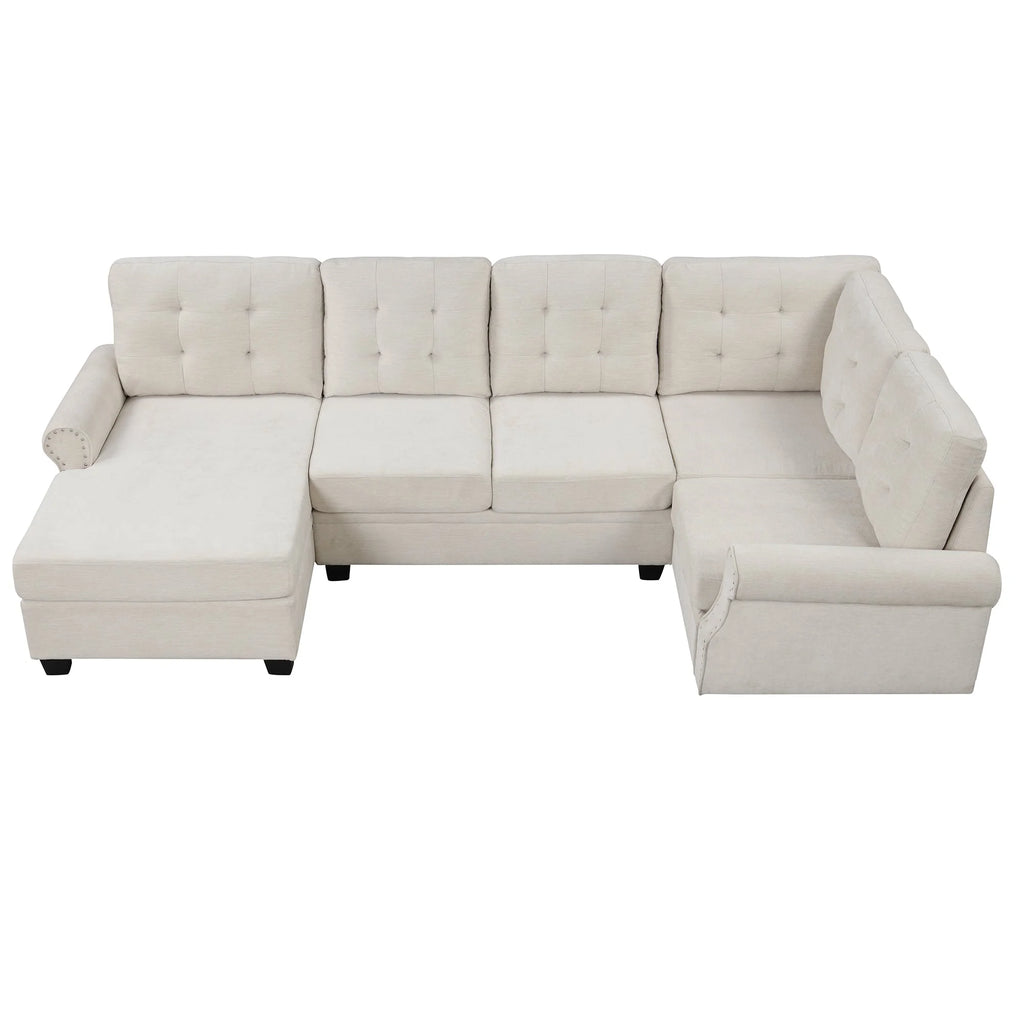 Beige U-Shaped Sectional Sofa H768068