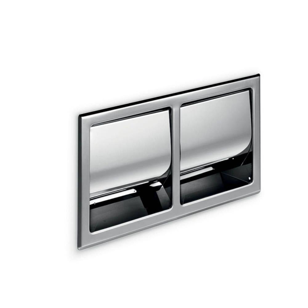 Polished Stainless Steel Recessed Spring-Loaded Toilet Paper Holder Q498307