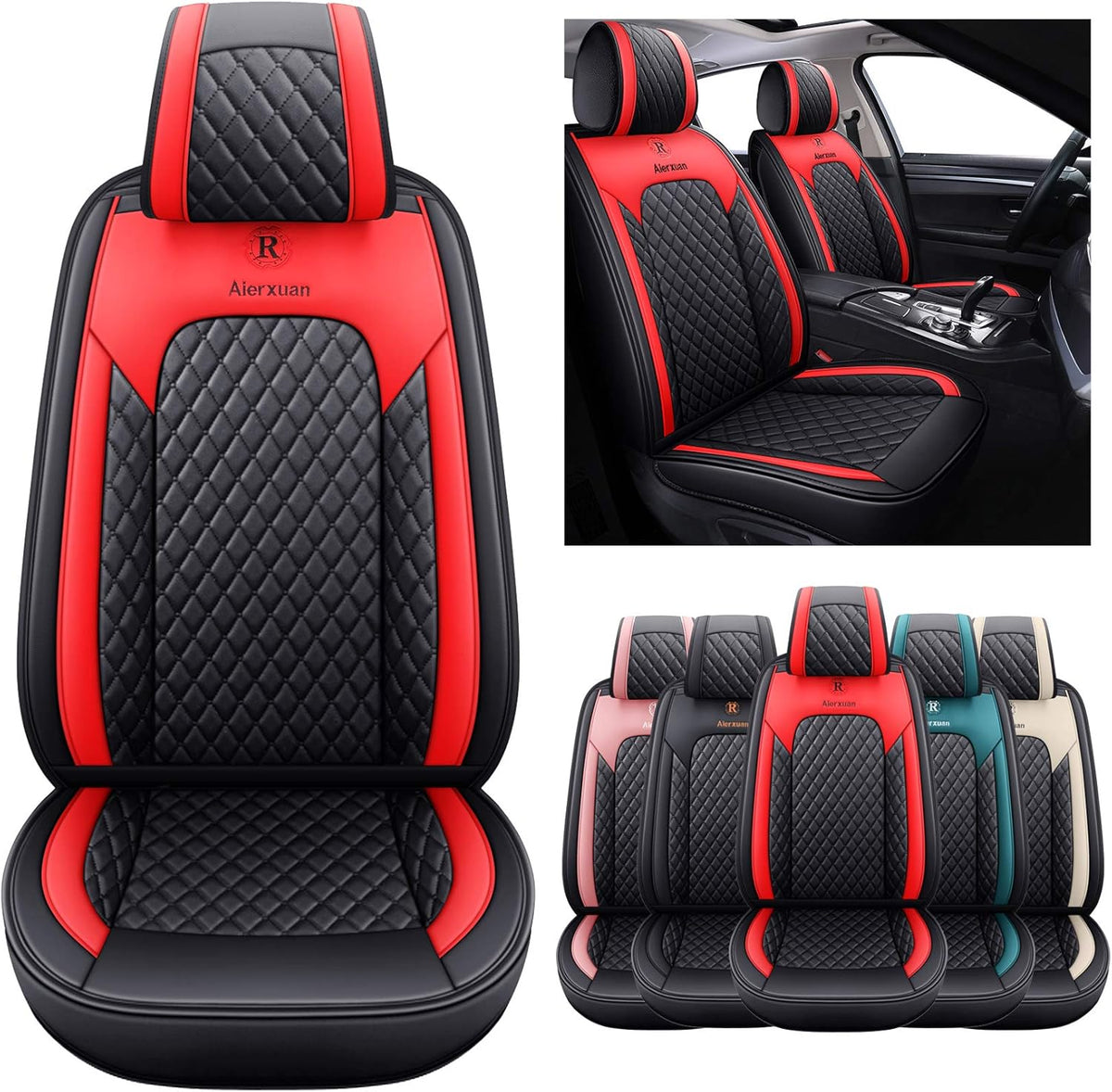 2 PCS Front Leather Waterproof Universal Seat Covers I93601