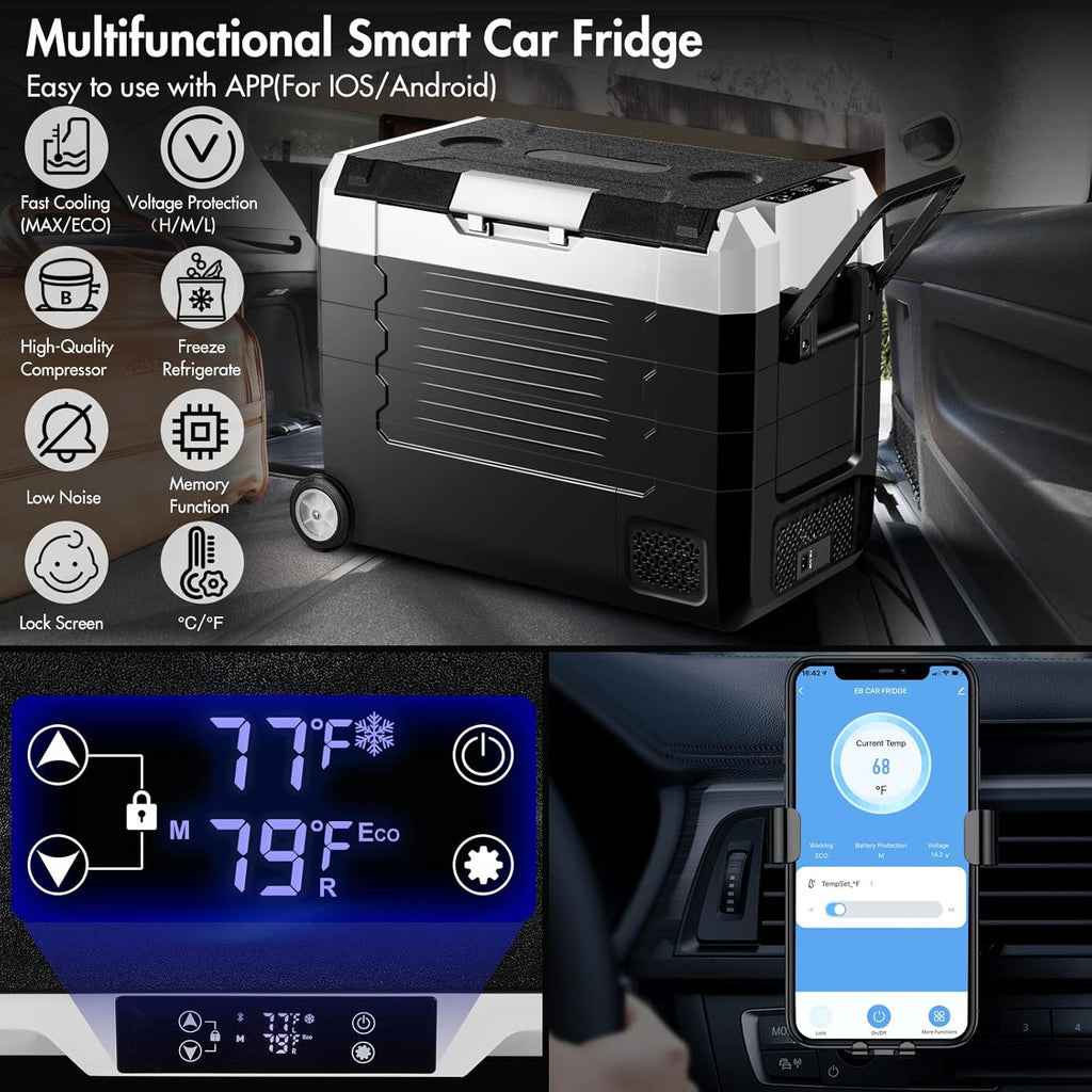 Portable Car Refrigerator 12 Volt 59 Quart Dual Zone Compressor Cooler C94001