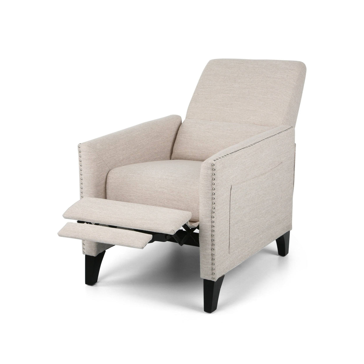 Light Blush Fabric Push Back Recliner U726