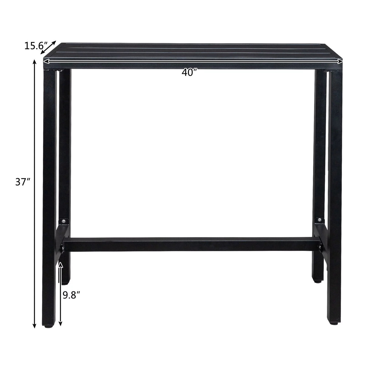 Black Iron Adjustable Bar Table S477692