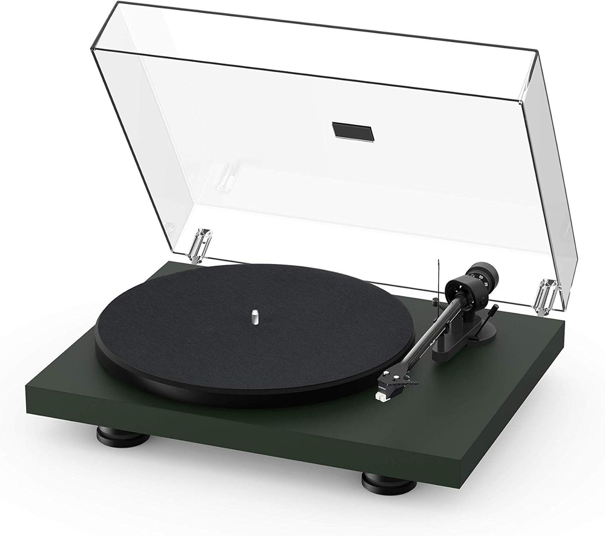 High Gloss White Turntable with Carbon Fiber Tonearm F88876