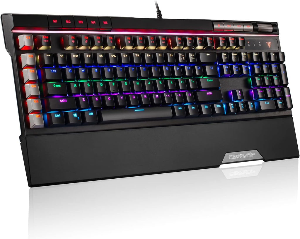 Mechanical Gaming Keyboard Blue Switches RGB Backlight with 2 USB Ports Pack of 2 V315